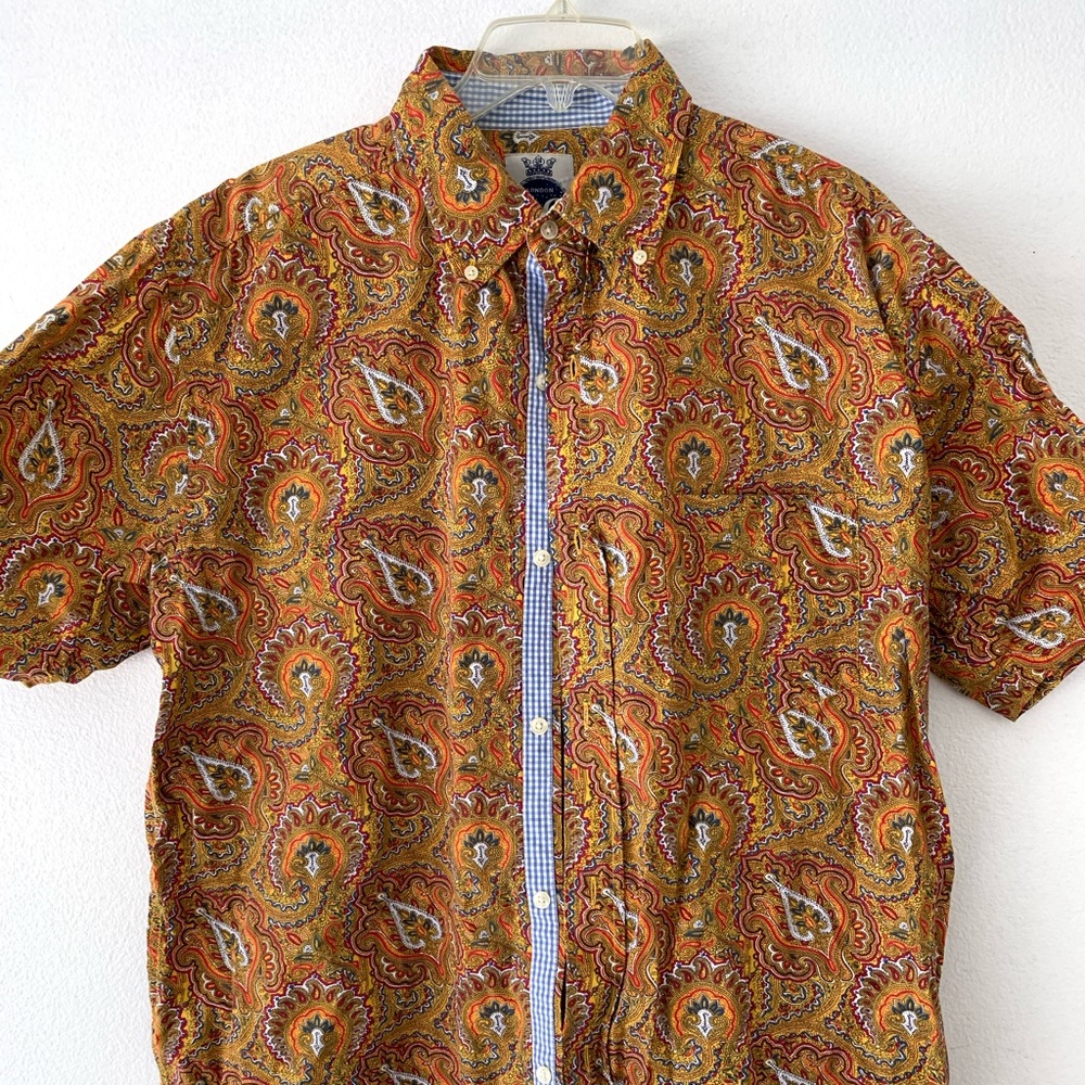 VTG 80s paisley floral LARGE POLO flower shirt GC